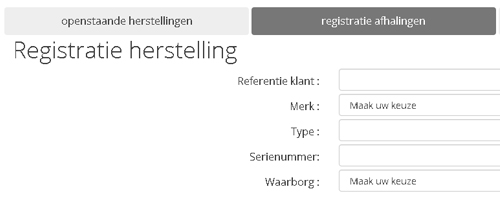 Registratie herstelling